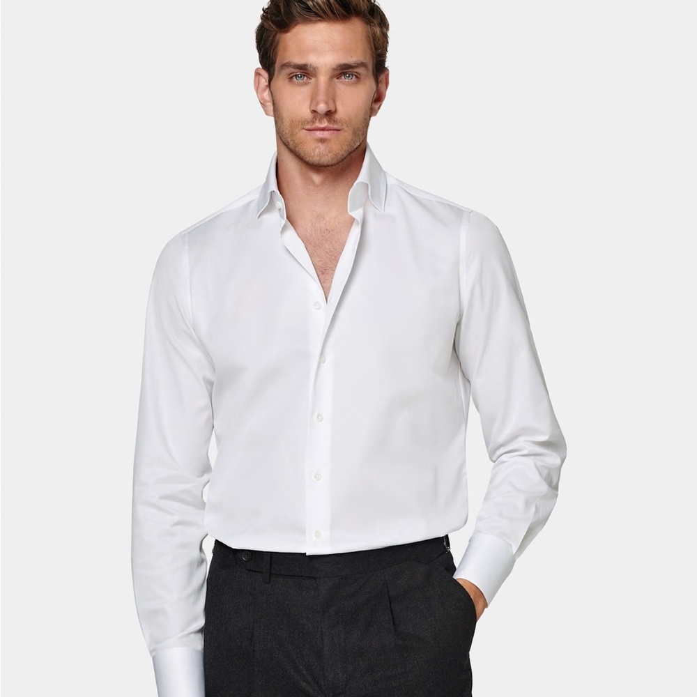 Suitsupply Men's Classic White Dress Shirt | ~Size L